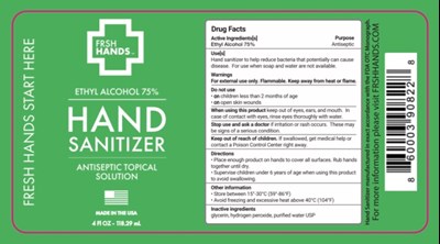 118 mL Label (Frsh Hands 4 Oz Label)